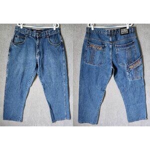 VTG Ice Pole Blue Baggy Skater Y2K Punk Grunge Hip Hop Jeans Size 38 x 34 Cotton